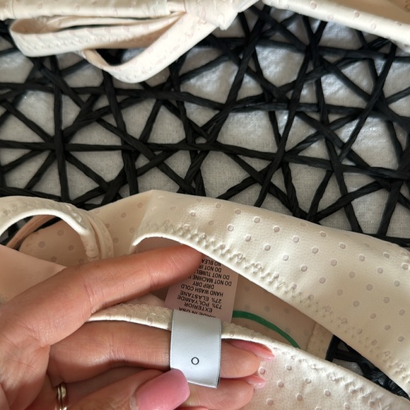 LISA MARIE FERNANDEZ the retro padded triangle in blush pink swiss dot,0,$395 - Picture 9 of 9